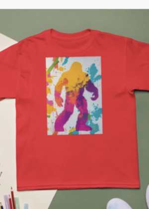 Colorful Bigfoot Stencil Art 8000B Tee