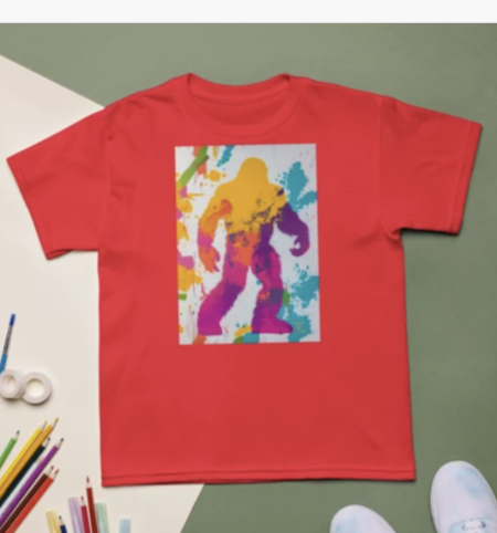 Colorful Bigfoot Stencil Art 8000B Tee