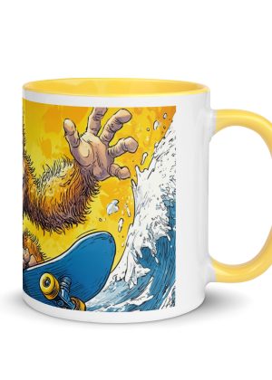 Classic skater Bigfoot Mug with Yellow Color Inside